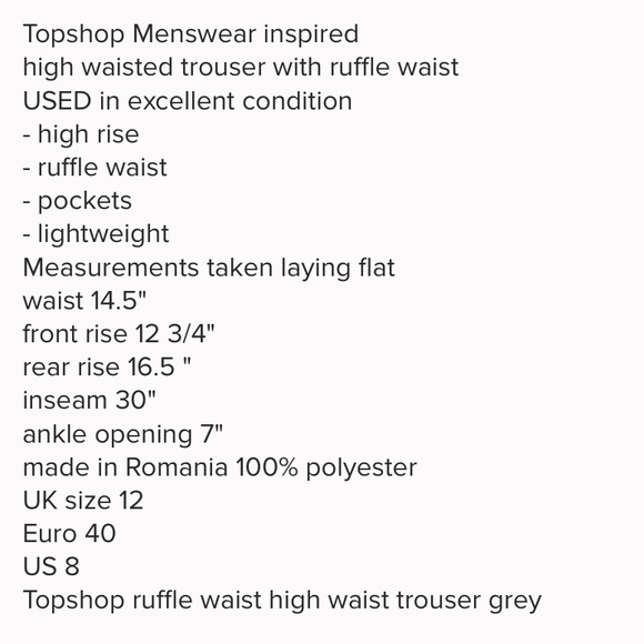 Top Shop High Waisted Ruffle Trousers - Picture 7 of 7